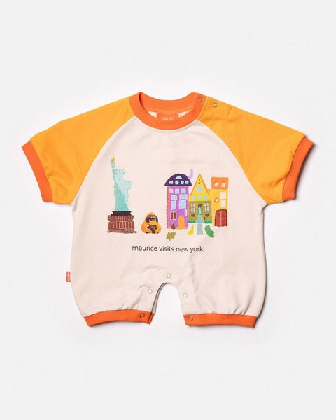 Das Ist Maurice - Romper Tangerine & Off White