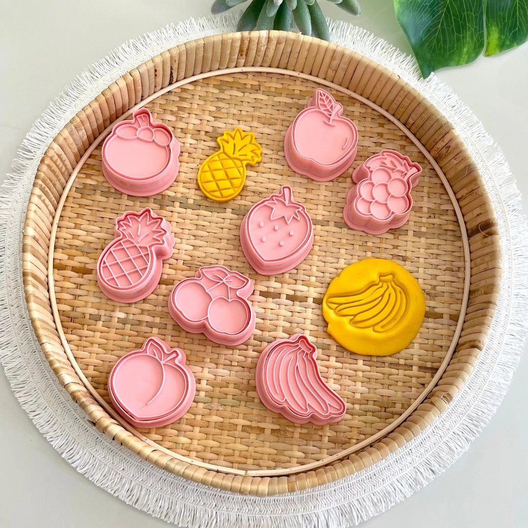 Wild Dough Playdough - Cutters and Stamps Set / Fruits