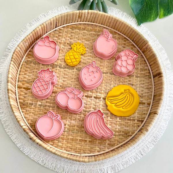 Wild Dough Playdough - Cutters and Stamps Set / Fruits
