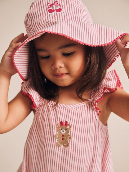 Huxbaby - Frilly Sunhat / Cherry Pie Stripe