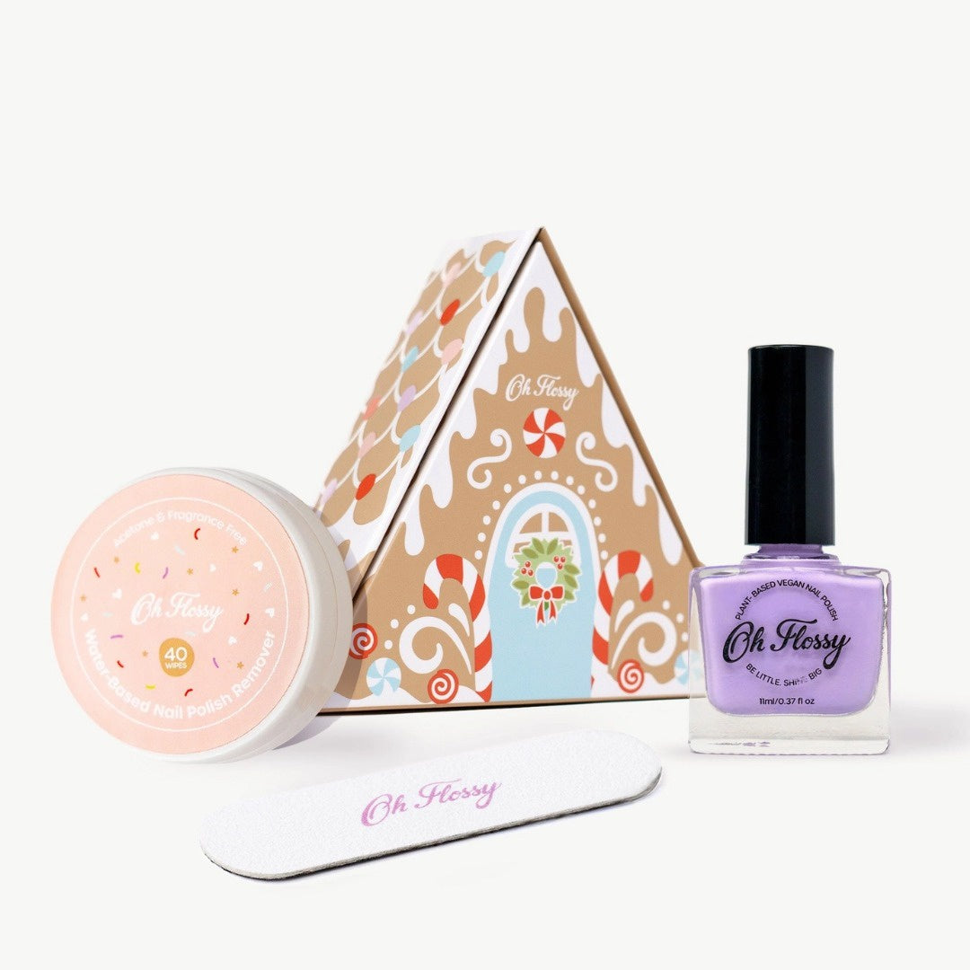Oh Flossy - Christmas Gingerbread House Mini Mani Set