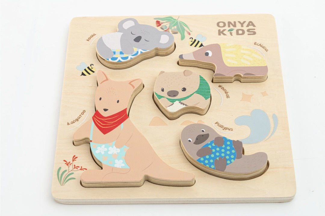 Toyslink - Wooden Aussie Animal Puzzle (Stacking Toy)