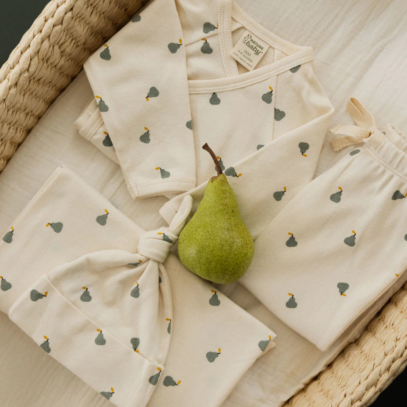 Nature Baby - Welcome Home Gift Set / Petite Pear Print