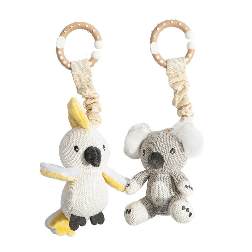 Living Textiles - 2pk Stroller Toy / Koala & Cockatoo