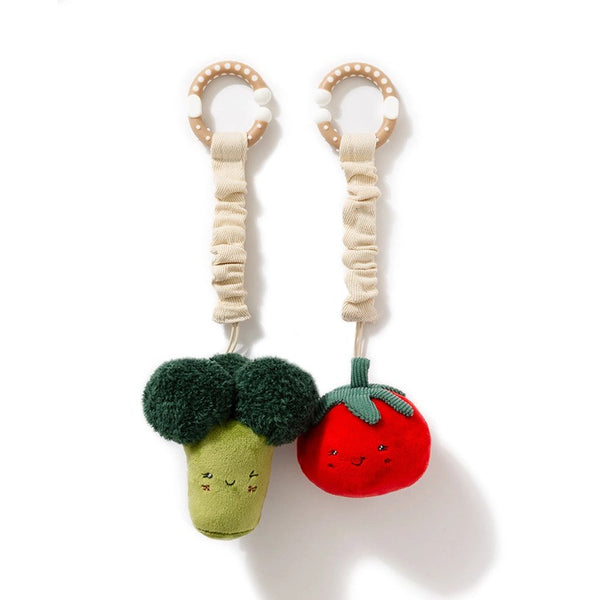 Living Textiles - 2 Pack Mini Market Brunch Stroller Toys / Broccoli & Tomato