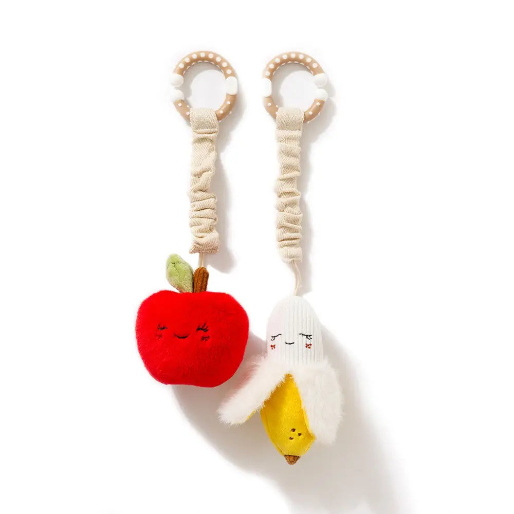 Living Textiles - 2 Pack Mini Market Brunch Stroller Toys / Apple & Banana