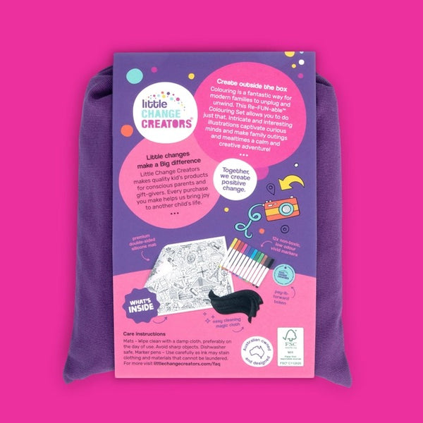 Little Change Creators - Our World | Re-Fun-Able Colour-in Placemat For Kids