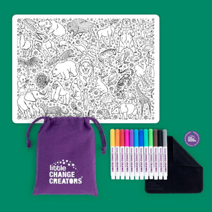 Little Change Creators - Re-FUN-able™ Colouring Set / Safari