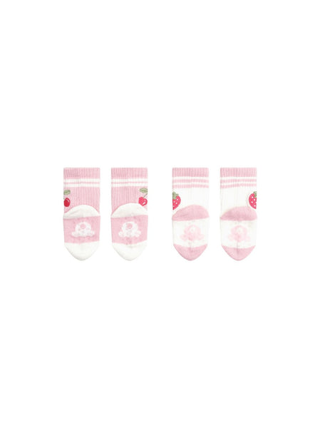 Huxbaby - Sporty Fruit 2pk Socks / Candy + White