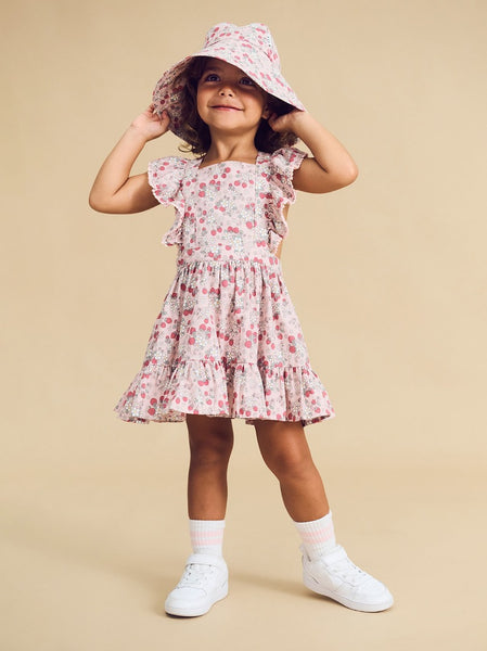 Huxbaby - Vintage Strawberry Ruffle Dress / Blush