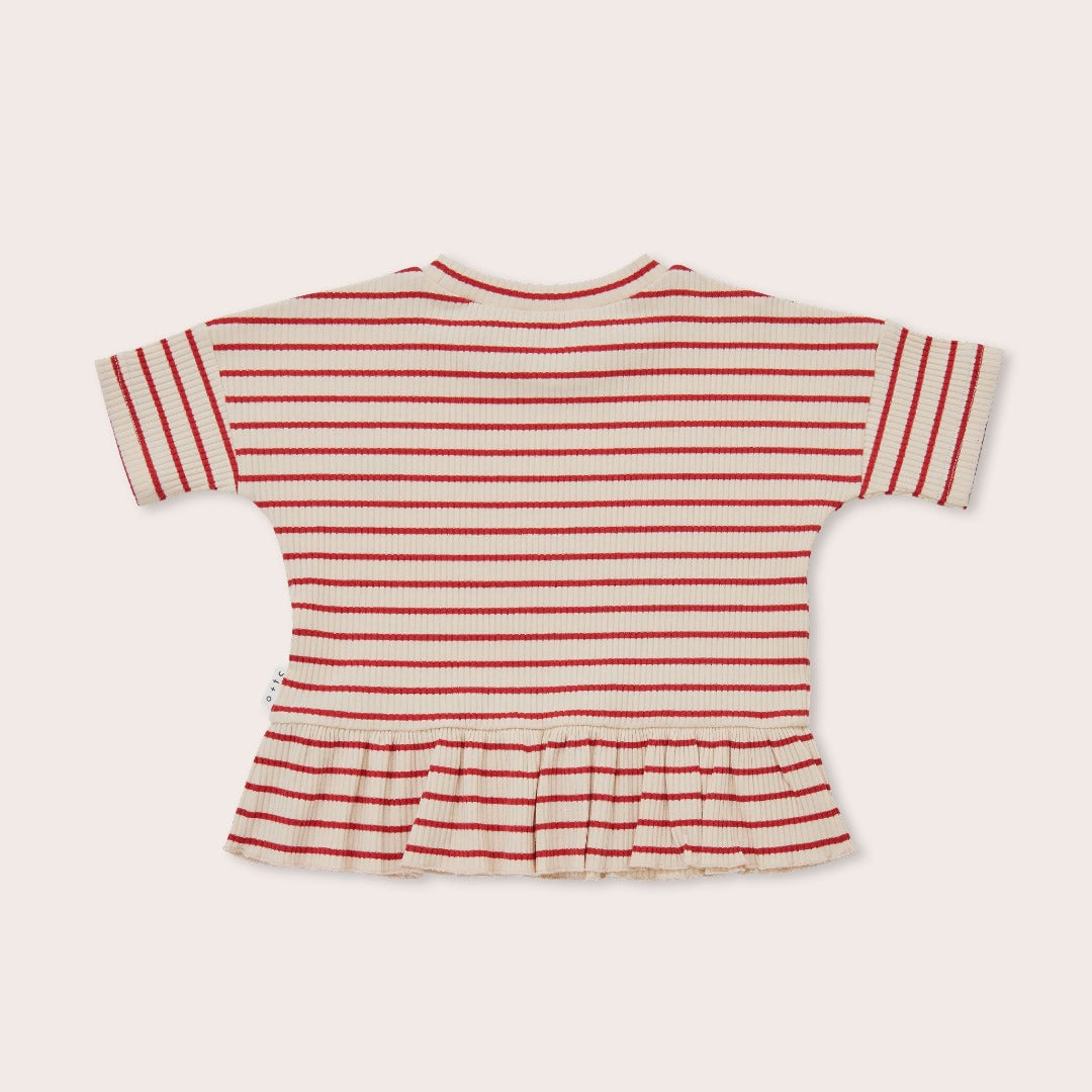 Olive + The Captain - Samba Stripe Boxy Frill Tee