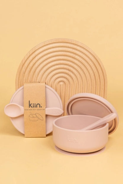 Kiin - Silicone Suction Bowl with Lid + Spoon Set