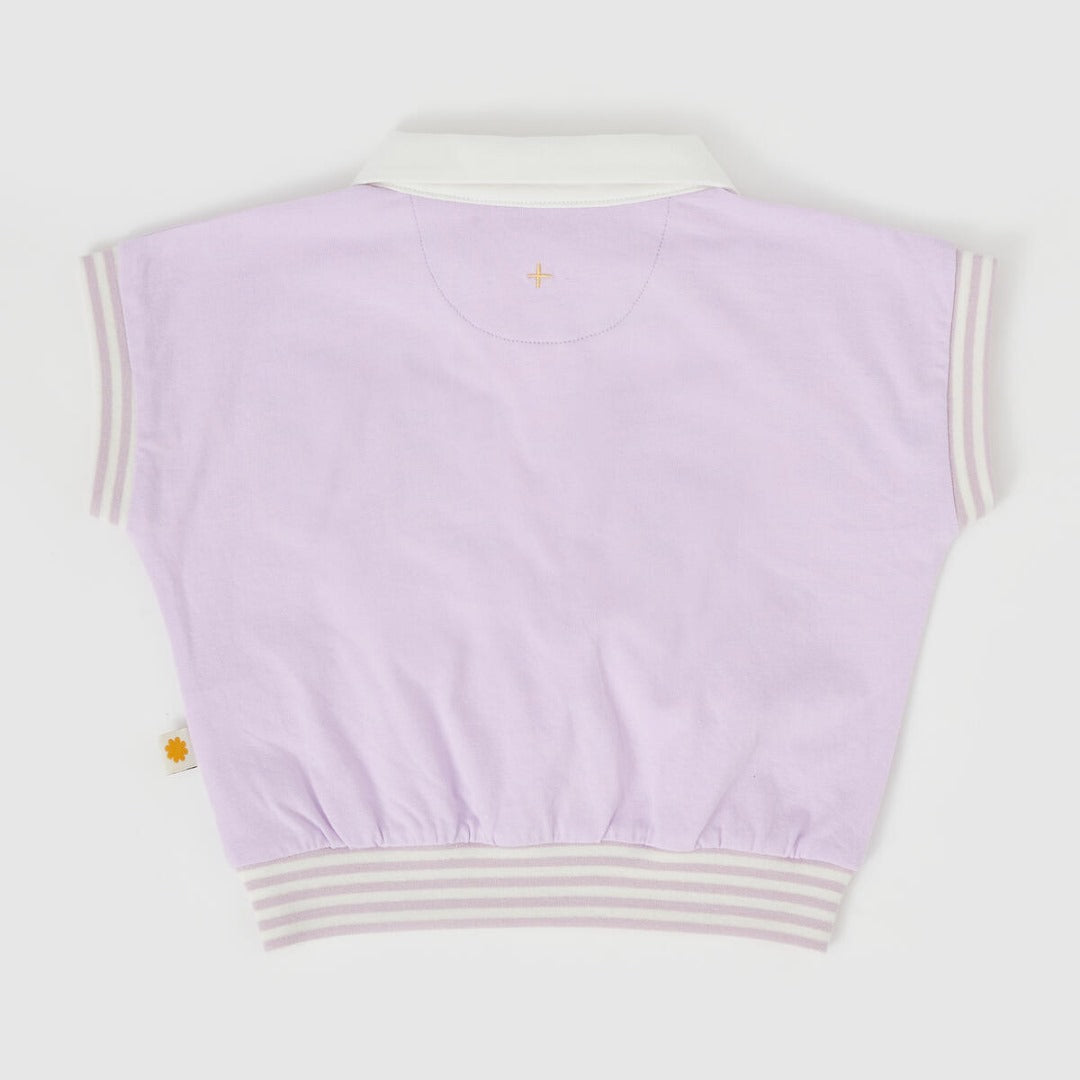 Goldie & Ace - Beach Club Collared Relaxed Tee / Lilac