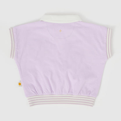 Goldie & Ace - Beach Club Collared Relaxed Tee / Lilac