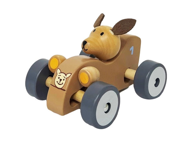 ToysLink - Wooden Koala & Kangaroo Wheelie Car