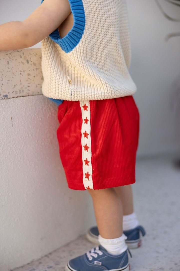 Sunday Siblings - Playtime Cord Shorts / Red