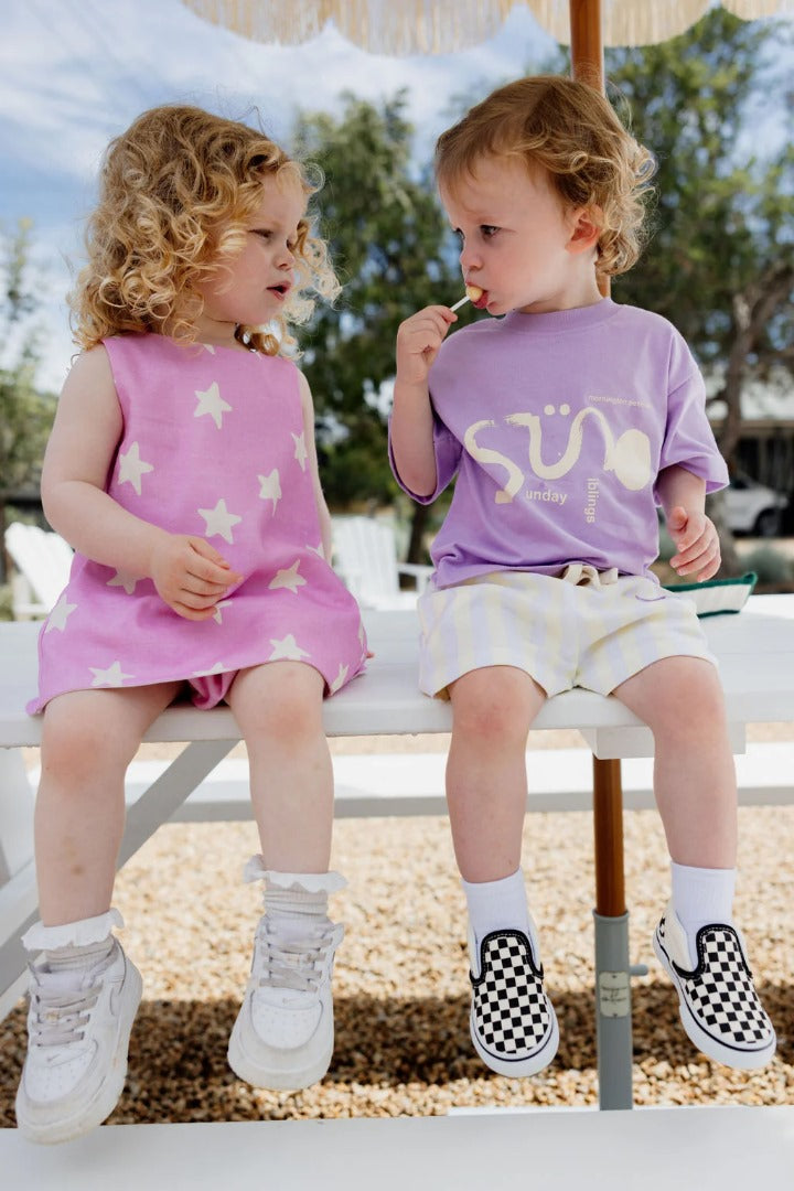 Sunday Siblings - Il Sole Tee / Purple + Cream