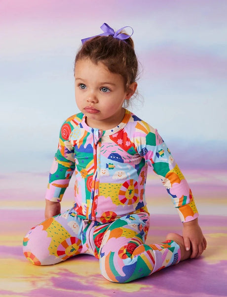 Halcyon Nights - Long Sleeve Romper / Rainbow Valley