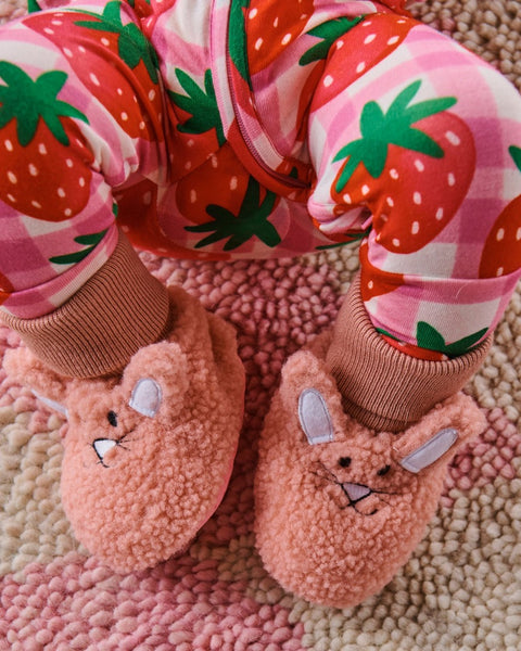 Kip & Co - Baby Booties AW25 / Bunny Pink