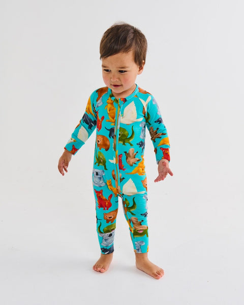 Kip & Co - Organic Long Sleeve Zip Romper / Home Among The Gum Trees