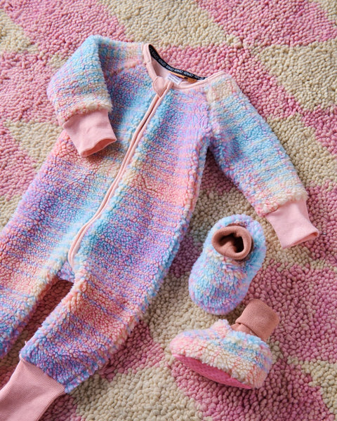 Kip & Co - Sherpa Long Sleeve Zip Romper / Pastel Dreams Tartan