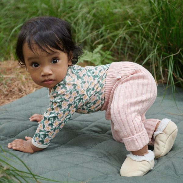 Nature Baby - Long Sleeve Bodysuit / Garland Print