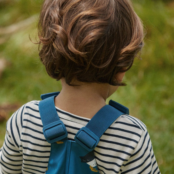 Nature Baby - Splash Overalls / Puffin Teal Print