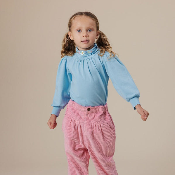 Goldie & Ace - Sophia Embroidered Puff Sleeve Skivvy