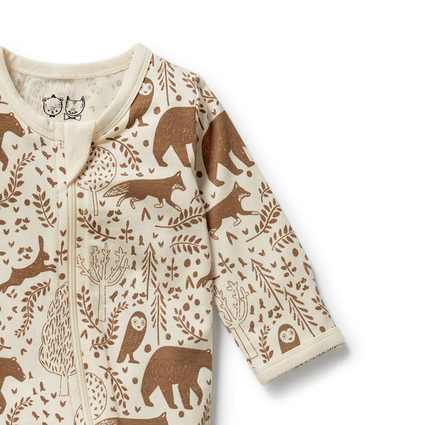 Wilson + Frenchy - Organic Zipsuit with Feet / Winter Forest