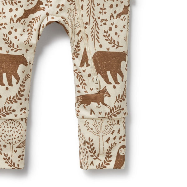 Wilson + Frenchy - Organic Zipsuit with Feet / Winter Forest