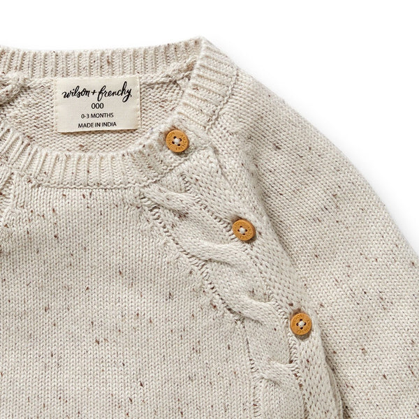 Wilson + Frenchy - Organic Knitted Kimono Cardigan / Cookie and Cream