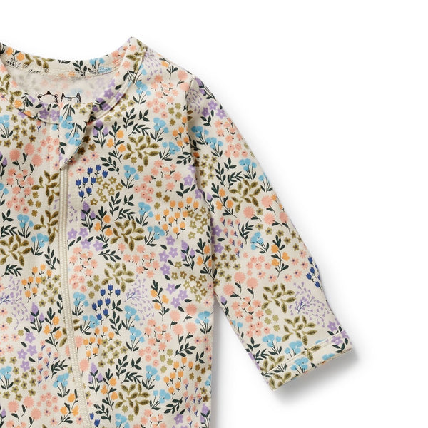 Wilson + Frenchy - Organic Zipsuit with Feet / Tiny Bloom