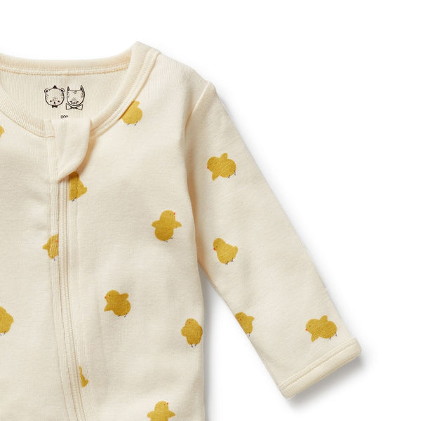 Wilson + Frenchy - Organic Zipsuit With Feet / Little Chick