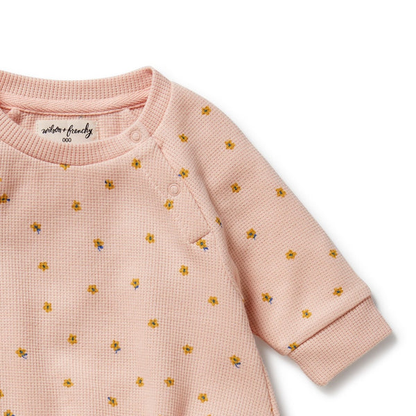 Wilson + Frenchy - Organic Waffle Bodysuit / Little Fleur