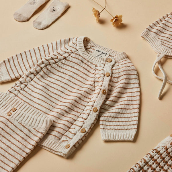 Wilson + Frenchy - Organic Knitted Legging / Cinnamon Stripe