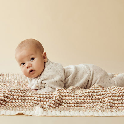Wilson + Frenchy - Organic Knitted Legging with Feet / Cookie and Cream