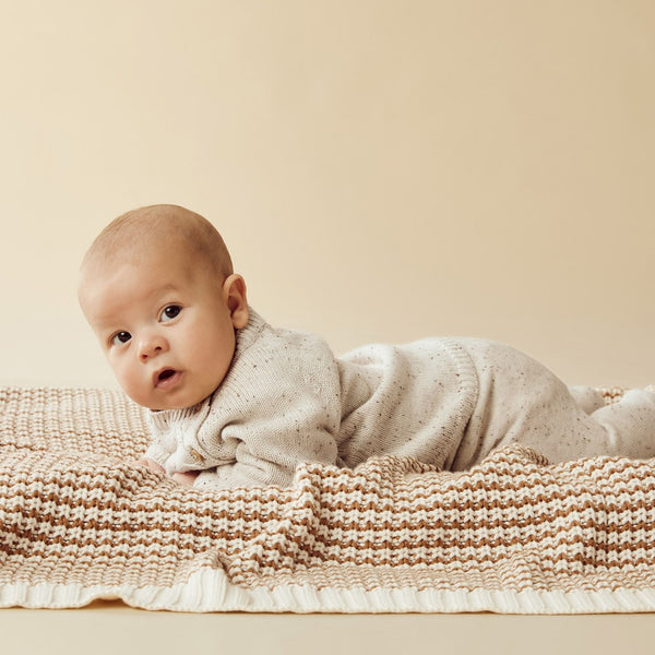 Wilson + Frenchy - Organic Knitted Legging with Feet / Cookie and Cream
