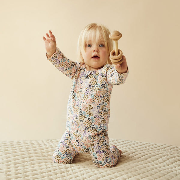 Wilson + Frenchy - Organic Zipsuit with Feet / Tiny Bloom