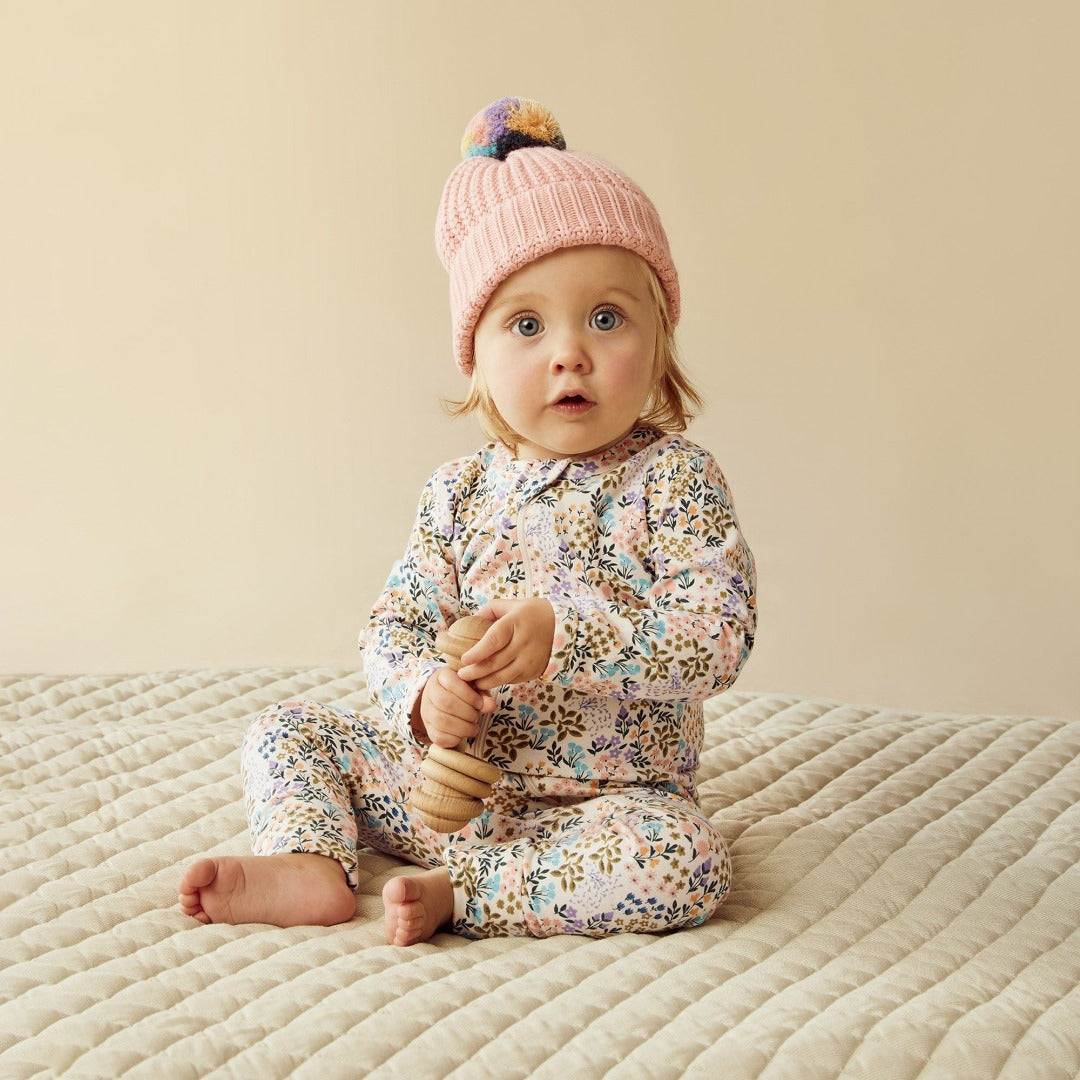Wilson + Frenchy - Organic Zipsuit with Feet / Tiny Bloom
