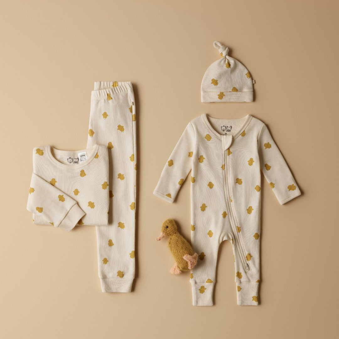 Wilson + Frenchy - Organic Zipsuit With Feet / Little Chick