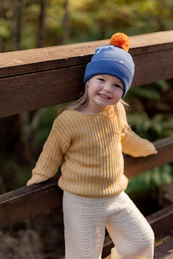 Acorn - Brontosaurus Merino Beanie / Blue