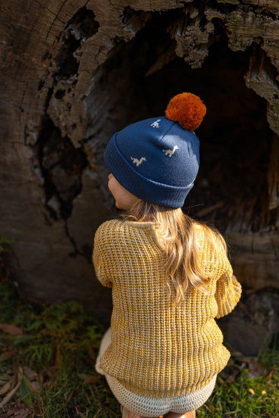 Acorn - Brontosaurus Merino Beanie / Blue