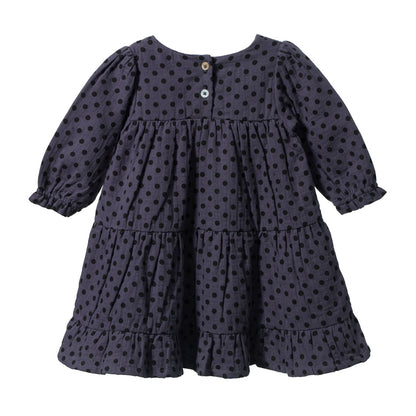 Nature Baby - Elliot Dress / Violet Polka Dot Print