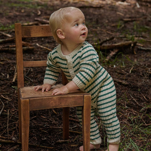 Nature Baby - Lou Suit Cotton Knit / Pine Sailor Stripe