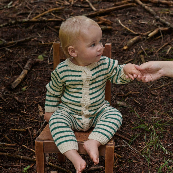 Nature Baby - Lou Suit Cotton Knit / Pine Sailor Stripe