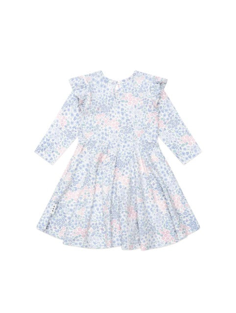 Huxbaby - Flower Garden Shirred Long Sleeve Dress