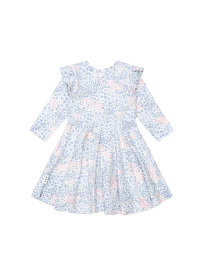 Huxbaby - Flower Garden Shirred Long Sleeve Dress