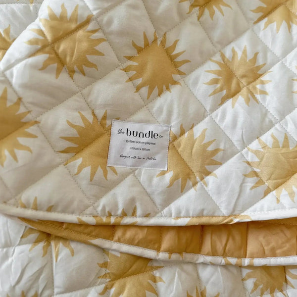 The Bundle Co - 100% Quilted Cotton Reversible Playmat / Sunshine