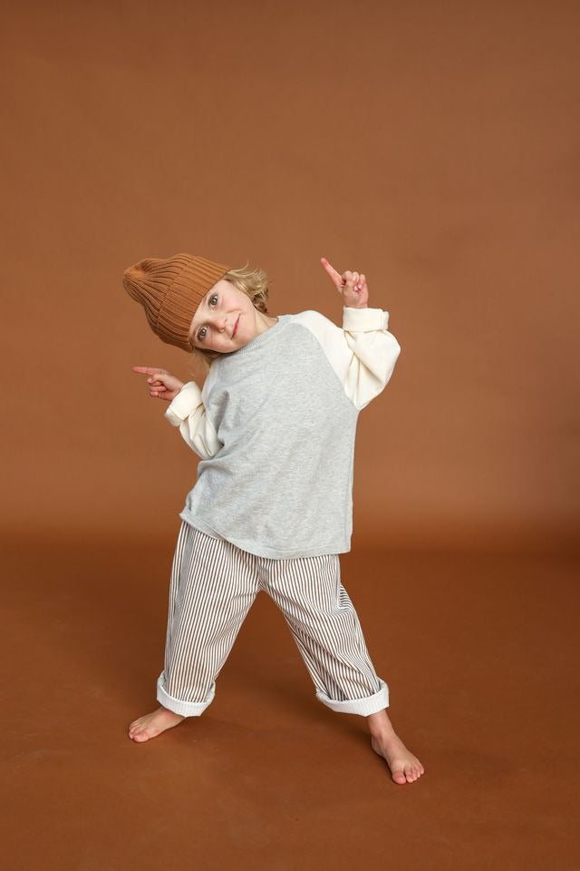 Grown Clothing - Raglan Long Sleeve Tee - Grey Marle