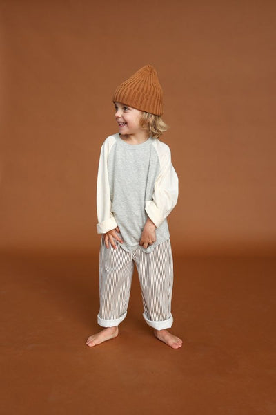 Grown Clothing - Raglan Long Sleeve Tee - Grey Marle